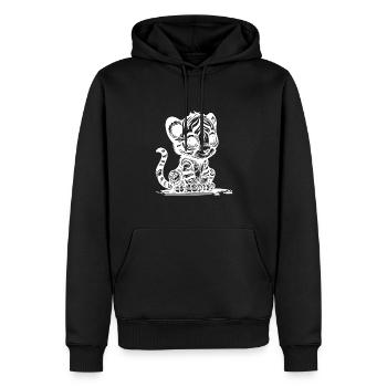 Kleiner Tiger mit süssem putzigem Streifenmuster - Männer Premium Bio Hoodie - Schwarz - Vorne - Nico (187cm)