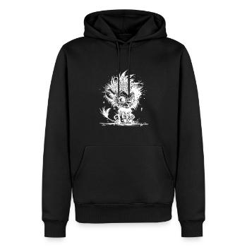 Câlins petits méchants enfants lion à crinière - Sweat à capuche Premium bio Homme - noir - Devant - Nico (187cm)