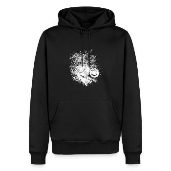 Motorradfahren Vintage Splash Fahrer Style - Männer Premium Bio Hoodie - Schwarz - Vorne - Nico (187cm)