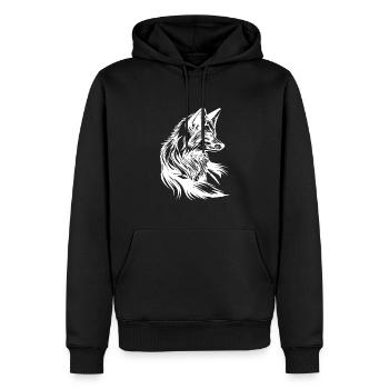 Kleiner niedlicher Fuchs Porträt Tattoo Tinte - Männer Premium Bio Hoodie - Schwarz - Vorne - Nico (187cm)