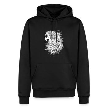 Perroquet Vintage Portrait d’oiseau Dessin - Sweat à capuche Premium bio Homme - noir - Devant - Nico (187cm)