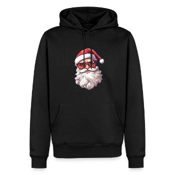 Cooler Weihnachtsmann mit Sonnenbrille und Bart - Männer Premium Bio Hoodie - Schwarz - Vorne - Nico (187cm)