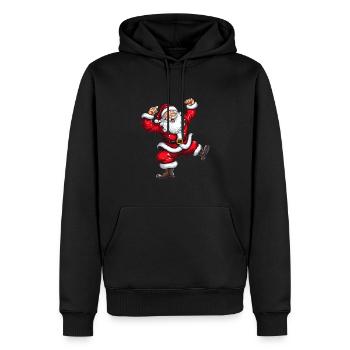 Dancing Santa Claus with hat and beard - Men’s Premium Organic Hoodie - black - Front - Nico (187cm)
