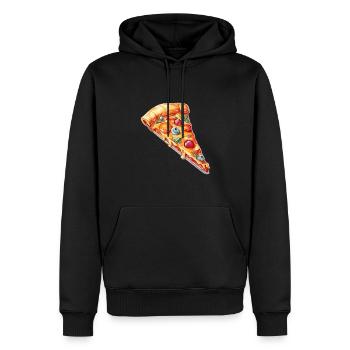 Lustiger Pizzaflüsterer Feinschmecker Pizzastück - Männer Premium Bio Hoodie - Schwarz - Vorne - Nico (187cm)