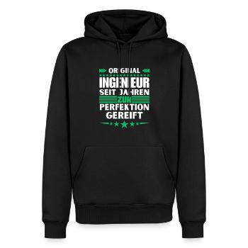Ingénieur mûri à la perfection - Sweat à capuche Premium bio Homme - noir - Devant - Nico (187cm)