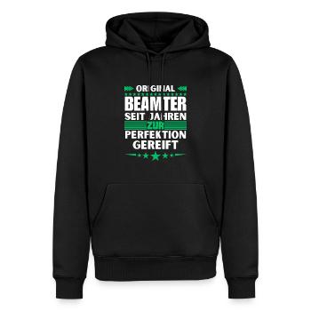 Zur Perfektion gereifter Beamter - Männer Premium Bio Hoodie - Schwarz - Vorne - Nico (187cm)