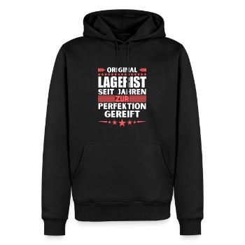 Warehouse clerk matured to perfection - Men’s Premium Organic Hoodie - black - Front - Nico (187cm)