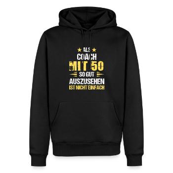 Mit 50 gut aussehender Coach - Männer Premium Bio Hoodie - Schwarz - Vorne - Nico (187cm)