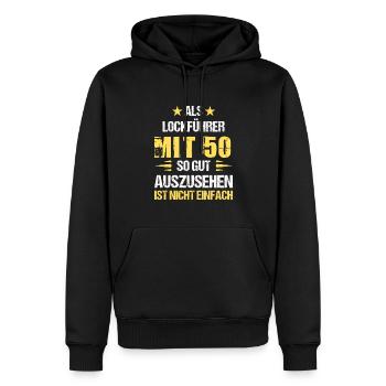 With 50 handsome decoy guide - Men’s Premium Organic Hoodie - black - Front - Nico (187cm)