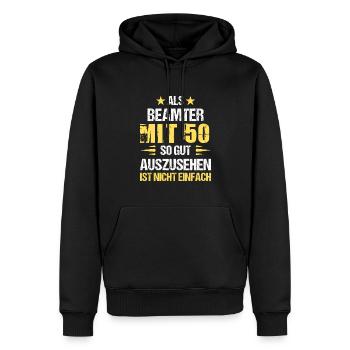 At 50, good-looking civil servant - Men’s Premium Organic Hoodie - black - Front - Nico (187cm)
