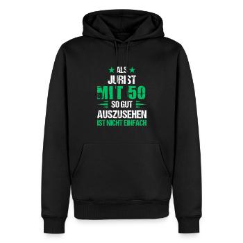 At 50 handsome lawyer - Men’s Premium Organic Hoodie - black - Front - Nico (187cm)