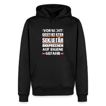 Ne parlez pas à une secrétaire stressée ! - Sweat à capuche Premium bio Homme - noir - Devant - Nico (187cm)