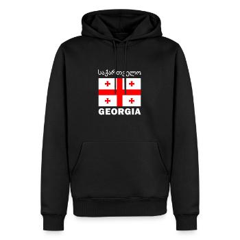 Drapeau de la Géorgie Géorgie Cadeau géorgien - Sweat à capuche Premium bio Homme - noir - Devant - Nico (187cm)