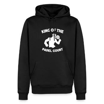 Padel King mit Padel Tennis Spieler - Männer Premium Bio Hoodie - Schwarz - Vorne - Nico (187cm)