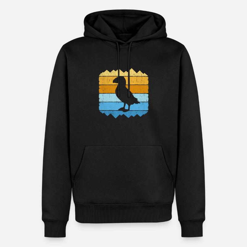 Puffin Papageitaucher Papageientaucher Île - Sweat à capuche Premium bio Homme - noir