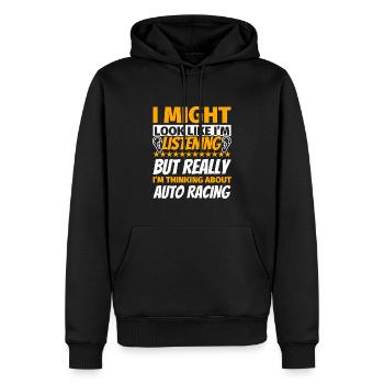 Cadeau amusant de course automobile - Sweat à capuche Premium bio Homme - noir - Devant - Nico (187cm)