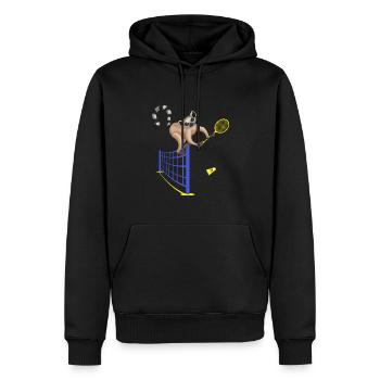 federball badminton federballspieler - Männer Premium Bio Hoodie - Schwarz - Vorne - Nico (187cm)