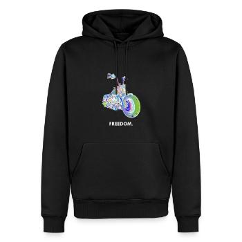 Motorrad Chopper Freedom Biker Motorradfahrer - Männer Premium Bio Hoodie - Schwarz - Vorne - Nico (187cm)