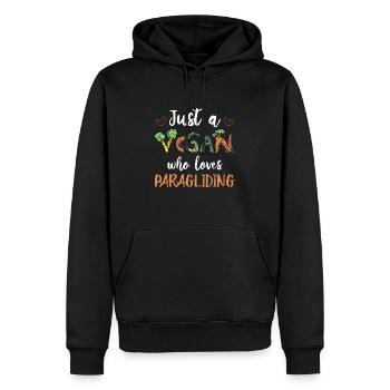 Just A Vegan Who Loves Paragliding Paraglider Para - Männer Premium Bio Hoodie - Schwarz - Vorne - Nico (187cm)