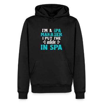 Gestionnaire de SPA Emploi Bien-être Drôle Gestion de SPA Sayi - Sweat à capuche Premium bio Homme - noir - Devant - Nico (187cm)