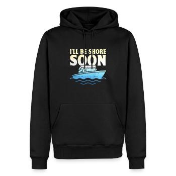 Je serai bientôt à terre Pédalo - Sweat à capuche Premium bio Homme - noir - Devant - Nico (187cm)