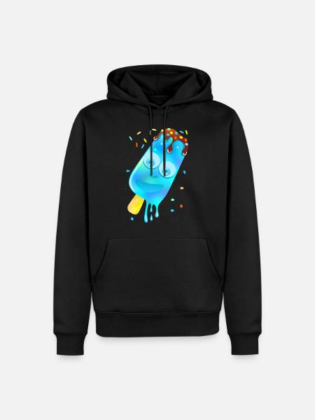 Farbiges Eis – Blau - Männer Premium Bio Hoodie - Schwarz