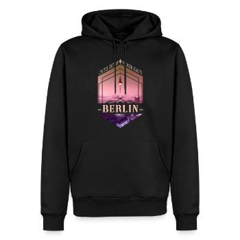 Berlin Deutschland Stadt Skyline Heimat Liebe - Männer Premium Bio Hoodie - Schwarz - Vorne - Nico (187cm)