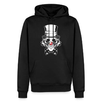 Gruseliger Clown Totenkopf Süßes oder Saures Halloween - Männer Premium Bio Hoodie - Schwarz - Vorne - Nico (187cm)