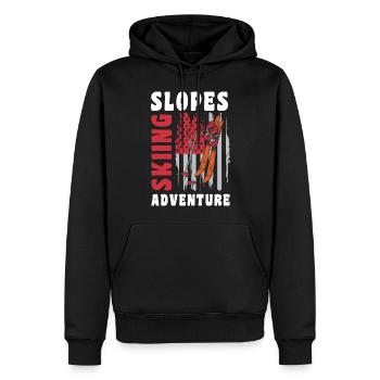 Sports d’hiver Vacances d’hiver Pistensau Skieur - Sweat à capuche Premium bio Homme - noir - Devant - Nico (187cm)