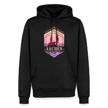 Aachen Deutschland Stadt Skyline Heimat Liebe - Männer Premium Bio Hoodie - Schwarz - Vorne - Nico (187cm)