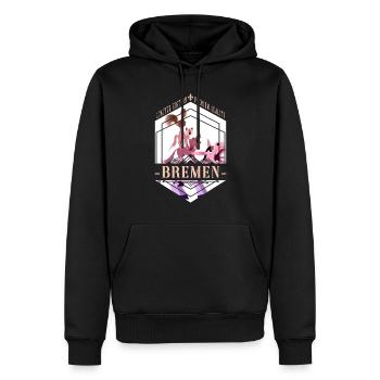 Brême Allemagne City Skyline Vintage Retro - Sweat à capuche Premium bio Homme - noir - Devant - Nico (187cm)
