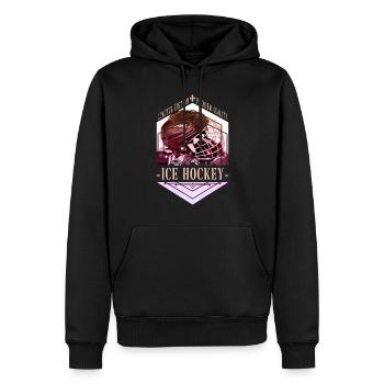 Eishockey Helm Vintage Retro Spieler Sport Team - Männer Premium Bio Hoodie - Schwarz - Vorne - Nico (187cm)