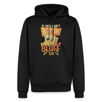 Ace Hold'em Poker - Felpa con cappuccio ecologica premium da uomo - nero - Fronte - Nico (187cm)