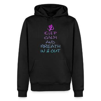 Yoga, Yogaspruch, Namaste, Om - Männer Premium Bio Hoodie - Schwarz - Vorne - Nico (187cm)