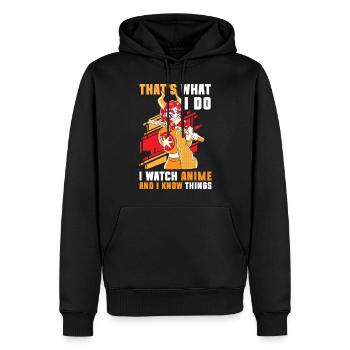 Anime Japan Kunst Nerd - Männer Premium Bio Hoodie - Schwarz - Vorne - Nico (187cm)