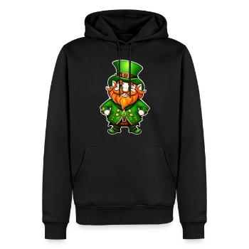 Saint Patricks Day Irish Kobold Leprechaun Wichtel - Männer Premium Bio Hoodie - Schwarz - Vorne - Nico (187cm)