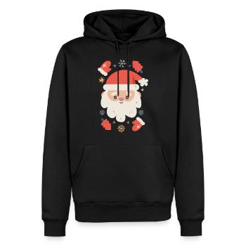 Weihnachtsmann Illustration - Männer Premium Bio Hoodie - Schwarz - Vorne - Nico (187cm)