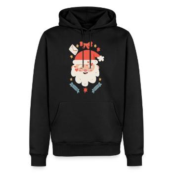 Glücklicher Weihnachtsmann - Männer Premium Bio Hoodie - Schwarz - Vorne - Nico (187cm)