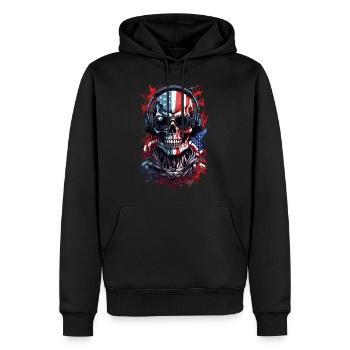 American Skull Flag Sunglasses Fashion - Men’s Premium Organic Hoodie - black - Front - Nico (187cm)