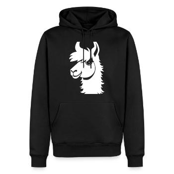 Funny Llama Silhouette Cheeky Fun Llamas - Men’s Premium Organic Hoodie - black - Front - Nico (187cm)