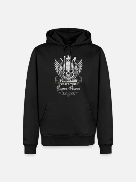 Polizei Beruf Kommisar Handschellen - Männer Premium Bio Hoodie - Schwarz