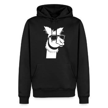 Funny Alpaca Wearing Sunglasses Cool Alpacas - Men’s Premium Organic Hoodie - black - Front - Nico (187cm)