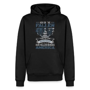 Pouvoir patriotique des États-Unis Stars and Stripes - Sweat à capuche Premium bio Homme - noir - Devant - Nico (187cm)