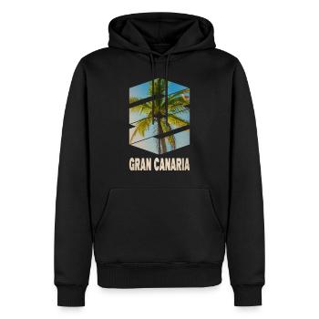 Gran Canaria Palmiers Été Soleil Plage Mer - Sweat à capuche Premium bio Homme - noir - Devant - Nico (187cm)