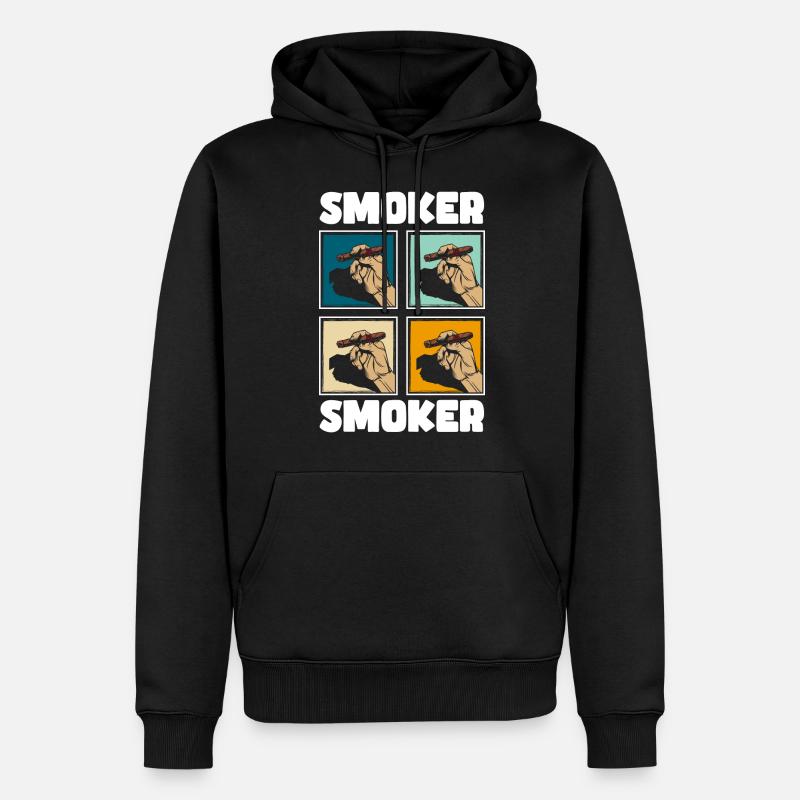 Tabak Kippe Dampfen - Männer Premium Bio Hoodie - Schwarz
