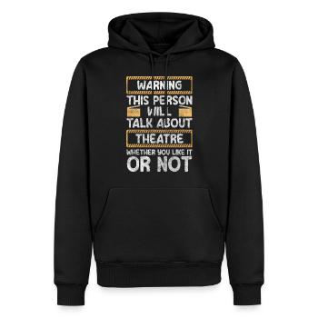 Actrice Drame - Sweat à capuche Premium bio Homme - noir - Devant - Nico (187cm)