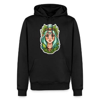 Druidin Druide Fantasy Illustration - Männer Premium Bio Hoodie - Schwarz - Vorne - Nico (187cm)