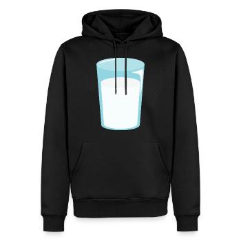 Verre de lait - Sweat à capuche Premium bio Homme - noir - Devant - Nico (187cm)