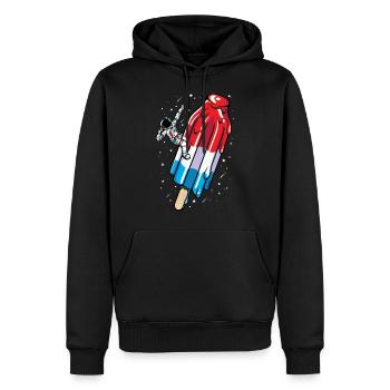 Astronaut Eis am Stiel Eiscreme - Sommer Amerikanisch - Männer Premium Bio Hoodie - Schwarz - Vorne - Nico (187cm)