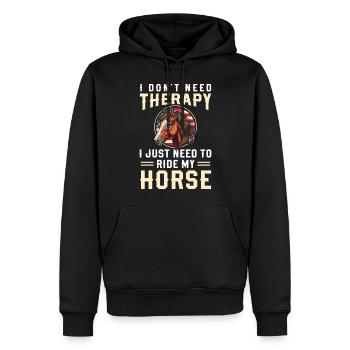Horse Ride Riding Riding Stallion - Men’s Premium Organic Hoodie - black - Front - Nico (187cm)